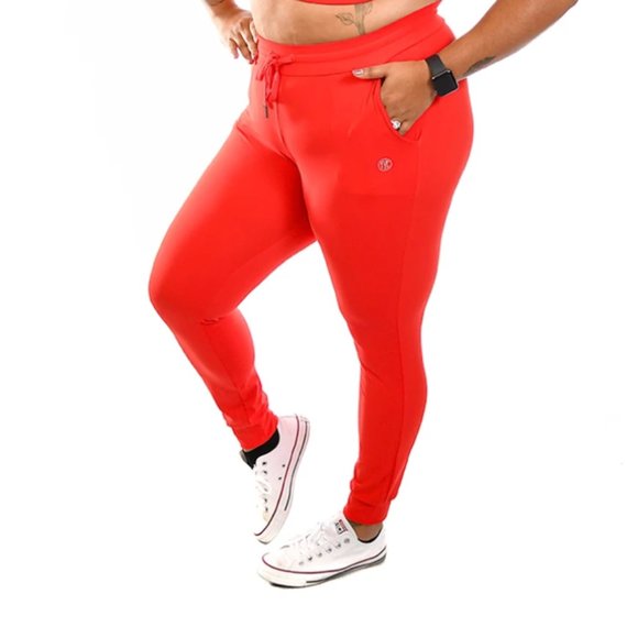 bright red joggers